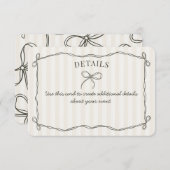 Schwarze Coquette Bow Beige Details Einladung Einf (Vorne/Hinten)