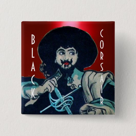 SCHWARZE CORSAIR-Perle rot Button (Vorderseite)