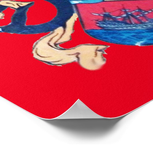 SCHWARZE CORSAIR rot Poster (Ecke)