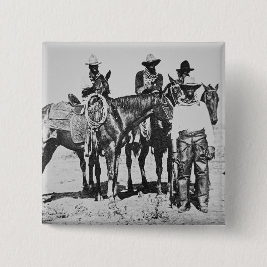 Schwarze Cowboys bei Bonham, Texas, c.1890 (b/w Button (Vorderseite)