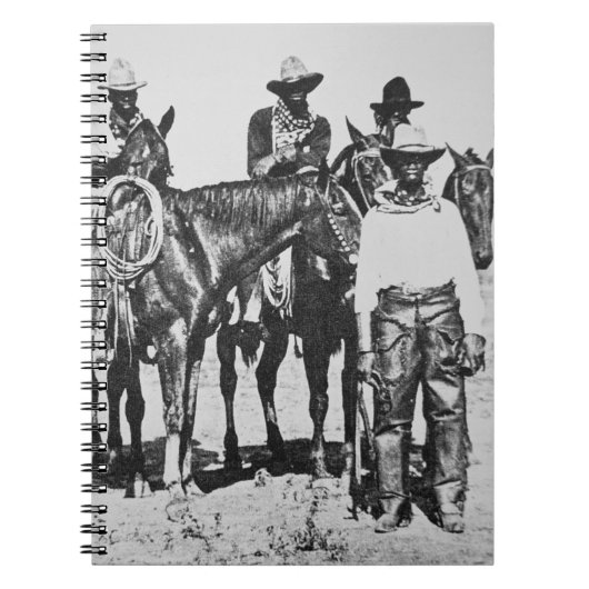 Schwarze Cowboys bei Bonham, Texas, c.1890 (b/w Notizblock (Vorderseite)