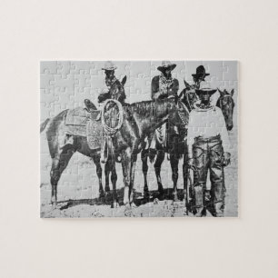 Schwarze Cowboys bei Bonham, Texas, c.1890 (b/w Puzzle