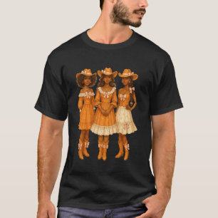 Schwarze Cowgirl Afroamerikanerin Melanin Kokette  T-Shirt