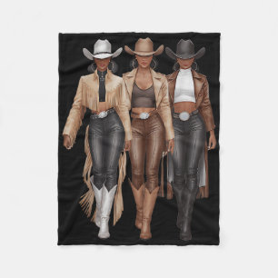 Schwarze Cowgirl Western Rodeo Melanin Cowgirl  Fleecedecke