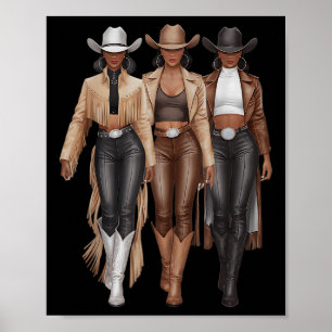 Schwarze Cowgirl Western Rodeo Melanin Cowgirl  Poster