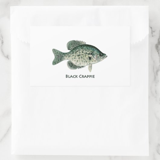 Schwarze Crappie Rechteckiger Aufkleber (Tasche)