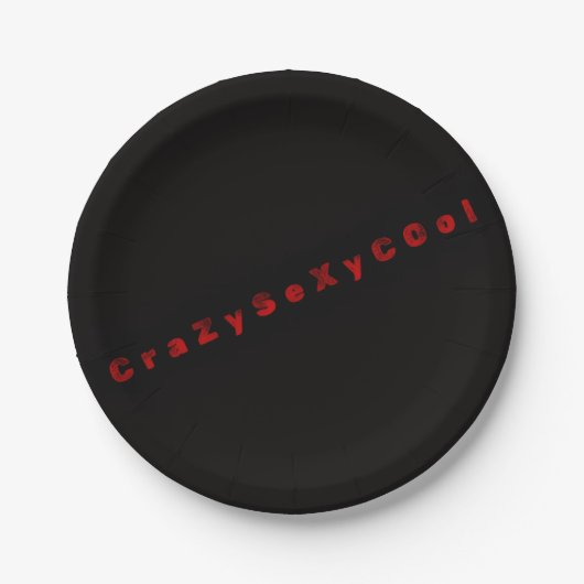 Schwarze CrazySexyCool Themen-Papierplatten Pappteller (Vorderseite)