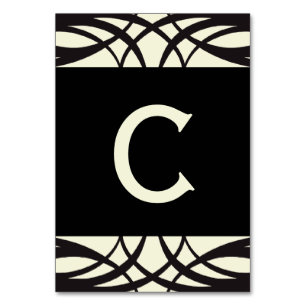 Schwarze Creme Art Deco Hochzeitsbanner Karten