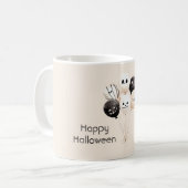 Schwarze Creme Halloween-Balloons Kaffeetasse (Vorderseite Links)