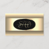 Schwarze Creme Ombre Initials Light Gold Decorrahm Visitenkarte (Vorderseite)