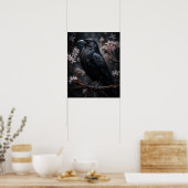 Schwarze Crow Art Printposter aus dunklem Cotattco Poster (Küche)