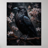 Schwarze Crow Art Printposter aus dunklem Cotattco Poster (Vorne)