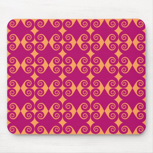 Schwarze Curly Diamond Muster Mousepad (Vorne)