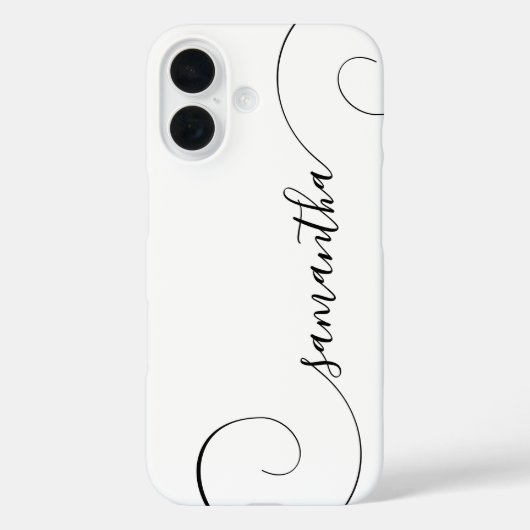 Schwarze Curly-Signatur Case-Mate iPhone Hülle (Rückseite)