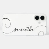 Schwarze Curly-Signatur Case-Mate iPhone Hülle (Rückseite (Horizontal))