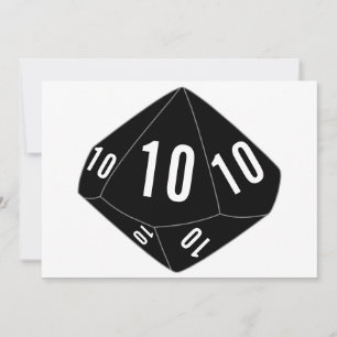 Schwarze D10-Tischnummernkarte Einladung