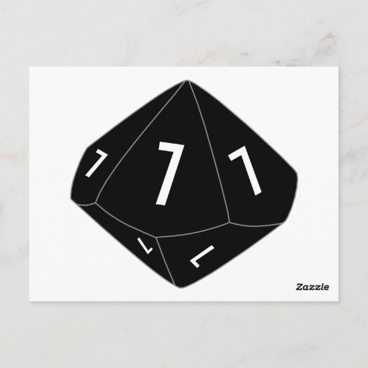 Schwarze D10-Würfel-Tischnummer-Postkarte Postkarte (Rückseite)