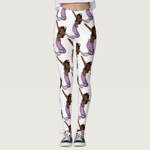 schwarze Dabbing-Meerjungfrau Leggings