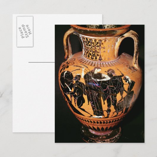 Schwarze Dachvase Postkarte (Vorne/Hinten)