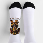 Schwarze Dackel als Badger Hundehund Hintergrund Socken (Oben)