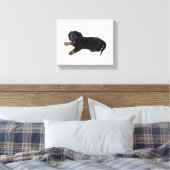 Schwarze Dackel Cocker Spanisch Welpenfotografie Leinwanddruck (Insitu (Schlafzimmer))