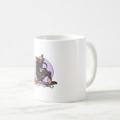 Schwarze Dackel Dackel Würstchen auf Skateboard Kaffeetasse (VorderseiteRechts)