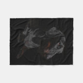 schwarze Dackel Fleecedecke (Vorderseite (Horizontal))