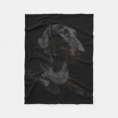 schwarze Dackel Fleecedecke (Vorderseite)