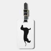 Schwarze Dackel Gepäckanhänger (Vorderseite vertikal)