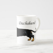 Schwarze Dackel Porzellantasse (Vorderseite Rechts)