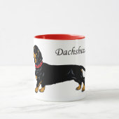 schwarze Dackel Tasse (Zentrum)