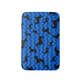 Schwarze Dackelblausparren Badematte (Vorderseite Vertikal)