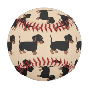 Schwarze Dackeln Muster Baseball