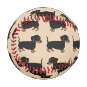 Schwarze Dackeln Muster Baseball (Vorderseite Links)
