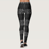 Schwarze Damaske Leggings (Rückseite)