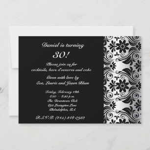 Schwarze Damaskelmuster Einladung