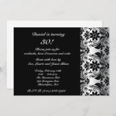 Schwarze Damaskelmuster Einladung (Vorne/Hinten)