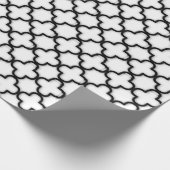 Schwarze Damasken auf Weiß Geschenkpapier (Ecke)