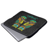 Schwarze Damasken farbenfrohe Abstrakte Augenpaare Laptopschutzhülle (Vorne Knopf)