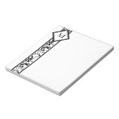 Schwarze Damaskus-Grenze und Monogramm Notizblock (Rotiert)