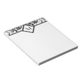 Schwarze Damaskus-Grenze und Monogramm Notizblock (angewinkelt)