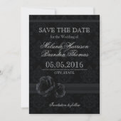 Schwarze Damaskus-Rose Speichern der Datumskarten Save The Date (Vorderseite)