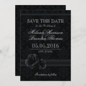 Schwarze Damaskus-Rose Speichern der Datumskarten Save The Date (Vorne/Hinten)