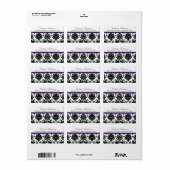 Schwarze Damaskus-Rücksendeadressen-Aufkleber. Adressaufkleber (Vorne)