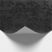 Schwarze Damast-Geschenk-Verpackung Geschenkpapier (Ecke)