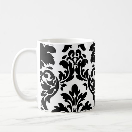 Schwarze Damast-Kaffee-Tee-Tasse/Schale Kaffeetasse (Links)
