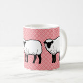 Schwarze Damast Kaffeetasse (VorderseiteRechts)