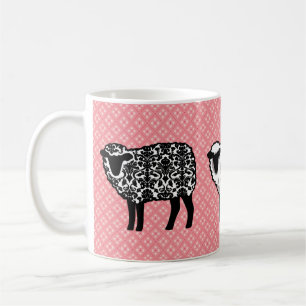 Schwarze Damast Kaffeetasse