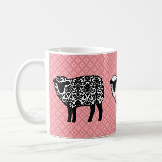 Schwarze Damast Kaffeetasse (Links)
