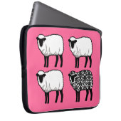 Schwarze Damast Laptopschutzhülle (Vorne Rechts)